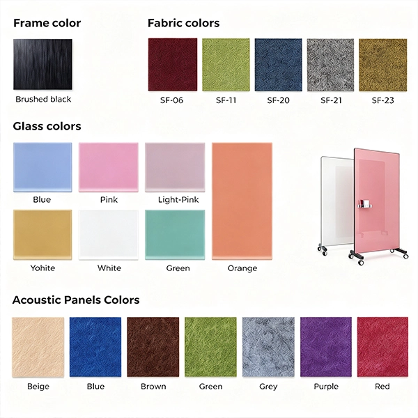 Magnetic Force Mobile Acoustic Panels Divider