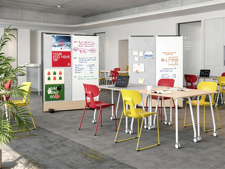 Mobile modular plant stand, storage rack, whiteboard, acoustic partition