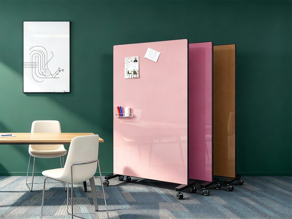 Mobile White Writing Board with 4 Castors