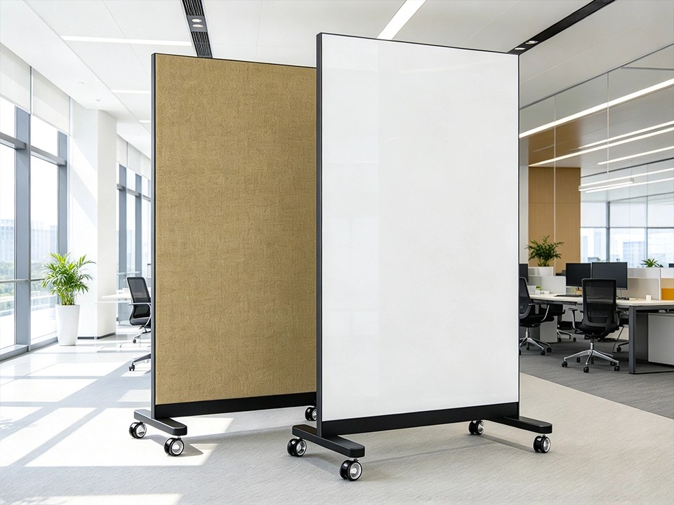 Mobile White Writing Board with 4 Castors