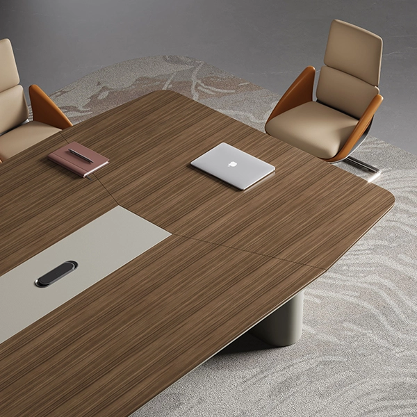 Modern Conference Table with Wood Veneer Painted Finish