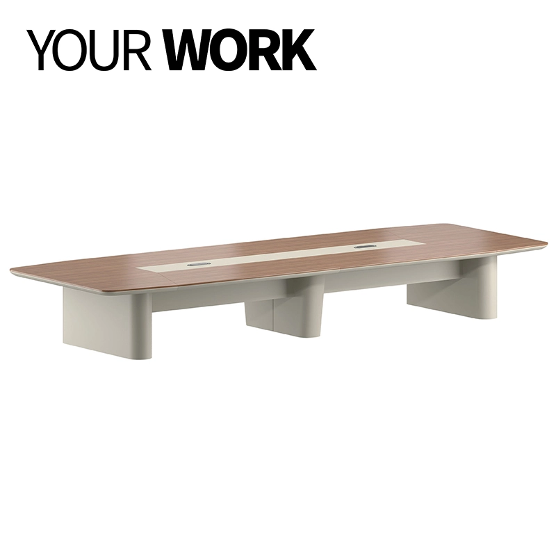 Modern Conference Table with Wood Veneer Painted Finish